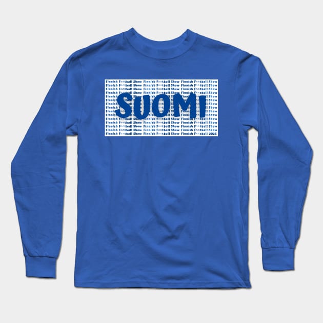 FFS Team Colours 2023 – Suomi blue on white Long Sleeve T-Shirt by Finnish Football Show